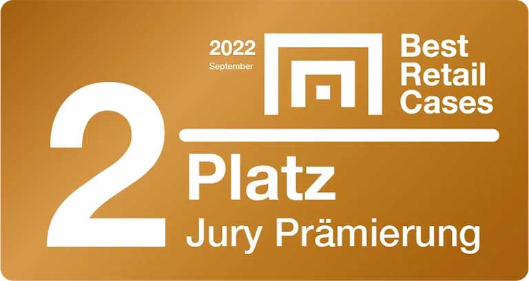 Auszeichnung xplace zum 2. Platz des Jury Votings beim Best Retail Cases Award 2022